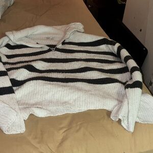 Striped Black and White Women's Sweater